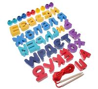 LIOOBO 1Set Russian Alphabet Learning Puzzle for Educational for Building Blocks for Early Learning Enhances Fine Motor Skills and Logical Thinking Lightweight and Portable