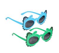 LIOOBO 2 Pairs Cartoon Sunglasses Creative Funny Eyeglasses Prank Decor for Boys Halloween Carnival Cosplay Party Durable Green Blue