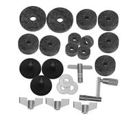 LIOOBO 23pcs Cymbal Replacement Accessories Set Drum Felt Pads Washers and Sleeves -resistant for Drum Kits Easy Installation Gray