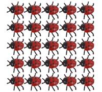LIOOBO 25 PCS Simulation Ladybug Prank Props Realistic Insects for Halloween Decoration Red PVC Ladybird Model for Spooky Parties and April Fools Day Fun