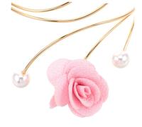 LIOOBO 2pcs Adjustable Floral Pearl Arm Cuff Bracelet Open Wire Bangle with Flower Design Flexible Sizing Metal Armlet for Women Summer Jewelry