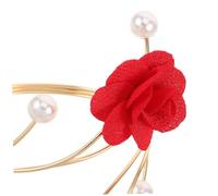 LIOOBO 2pcs Adjustable Open Metal Arm with Delicate Pearl Flower Embellishments Durable Upper Arm Bracelets for Women Unique Statement Jewelry for Summer Outfits