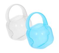 LIOOBO 2pcs Case Holder Portable Dustproof Storage Box for Pacifiers Compact and Reliable Design Keeps Pacifiers Clean for White