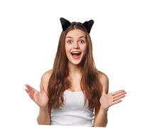 LIOOBO 2Pcs Cat Ear Hairpins Adorable Barrettes for Halloween Parties Cosplay Durable Skin Friendly Accessories Unique Design for Festive Looks Cute Performance Hair Clips