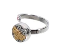 LIOOBO 2pcs Creative Gold Stainless Steel Essential Oil Open Rings Adjustable Finger Decor for Aromatherapy Unique for Friends Family Stylish and Durable Design