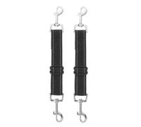 LIOOBO 2pcs Dog Collar Connector Safety Straps Coupler Car Dog Back up Hook Lead Pet Traffic Backup Puppy Extender Seat Leash Short Adjustable Groom Vest Harness Black Nylon