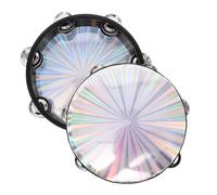 LIOOBO 2pcs Double Row Handheld Tambourines Musical Party Percussion Instruments for Group Performances Dance Shows and Team Activities