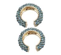 LIOOBO 2pcs Drill Ear Clips Earrings Earring Cuff C-shaped Ear Clips Earcuffs Chunky Earcuff Rhinestone Ear Chunky Cuff Earring Ear for Women Fake Earring Alloy Sky-blue