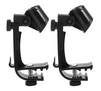 LIOOBO 2pcs Drum Mic Clips Adjustable Tilt Microphone Holders for Drum and Percussion Instruments Standard Mount Compatible with Cowbells for Recording and Amplification