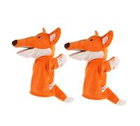 LIOOBO 2pcs Fox Hand Puppets for Educational Role Play Storytelling Soft Plush Animal Puppets for Interactive Play and Creativity for Boys