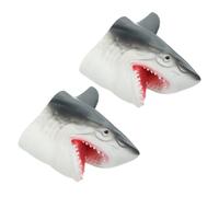 LIOOBO 2pcs Lifelike Shark Hand Puppets Educational Role Play for Interactive Finger Playthings Safe Soft Material for Bath Fun