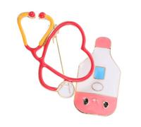 LIOOBO 2Pcs Medical Theme Lapel Pin Heart Brooches for Nurses Day Doctor Badge Accessories for Medical Students and Professionals Enhanced Team Identity Recognition