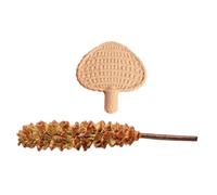 LIOOBO 2pcs Miniature Dollhouse Palm Leaf Fan Duster Set Realistic Handheld Fans for Dollhouse Collectors for Landscape Decoration and Display