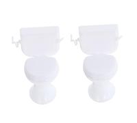LIOOBO 2Pcs Miniature White Dollhouse Toilet Realistic Bathroom Model Plaything for Safe and Pretend Play for Childrens Imaginative Play