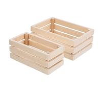 LIOOBO 2pcs Miniature Wooden Crates for Dollhouse Small Storage Baskets Realistic Decorative Accessories for Pretend Play for Dollhouse Furniture and Ornamentation