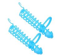 LIOOBO 2pcs Parrot Feeding Basket with Hollow Chewproof Plastic Design, Blue Millet Holder for Bird Cage, Suitable for Parakeet and Cockatiel Indoor Foraging and Feeding
