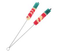 LIOOBO 2Pcs Piccolo Cleaning Brush Soft Surface Comfortable Grip Durable Reusable for Piccolo Flute and Wind Instruments Practical Care Tool for Musicians