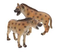 LIOOBO 2pcs Realistic African Hyena Figures Plastic Wildlife Animal Models for Educational Play Desktop Display and Learning Aid Promotes Social Interaction and Environmental Awareness