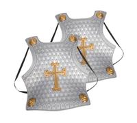 LIOOBO 2pcs Roman Armour with Cross Chest Plate Medieval Cosplay Props for Boys Dress Up Party Role Play Sturdy Historical Costume for Ancient Rome Enthusiasts