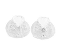 LIOOBO 2pcs Sequin Top Hat Sequins Perform Swift Slash Party Hat Adult Eve Women Magician Atelier Bellhop Rhinestone Fancy Dance Have Bling Clown Party Silver