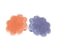 LIOOBO 2pcs Soft Silicone Brush Lion Pattern Shampoo and Scalp Scrubber for Newborns Gentle Cradle Cap Comb for Boy Girl Fun Bath Exfoliator