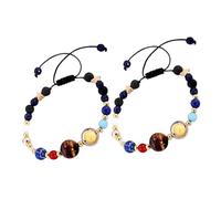 LIOOBO 2pcs Solar System Themed Beads for Women Natural Stone Guardian Star Unique Occasions Relaxation and Boosting Benefits