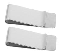 LIOOBO 2pcs Stainless Steel Money Clip Wallet Minimalist Credit Card Holder for Men and Women Durable Grip Elegant Silver Finish for Everyday Use
