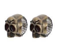 LIOOBO 2pcs Vintage Chic Skull Clamshell Finger Ring Watch Movement Hidden Timepiece Jewelry for Photos Concerts Material