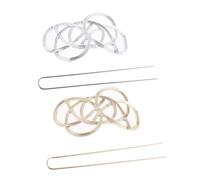 LIOOBO 2pcs Vintage Metal Hair Bun Holder Cage - Decorative Hairpin Clamps for Women - Minimalist Geometric Design Perfect for Elegant Updos and Ponytails Ideal Hair Accessories