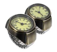 LIOOBO 2pcs Vintage Ring Watch for Men and Women Elastic Round Band Roman Arabic Dial for Wedding Graduation Birthday Parties