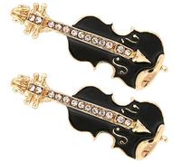 LIOOBO 2pcs Violin Shape Enamel Brooch Pins for Women Stylish Lapel Pin Accessories for Clothing Scarves and Hats Durable Material for Birthdays and Performances