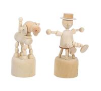 LIOOBO 2pcs Wooden Animal Finger Puppets DIY Craft for Unpainted Wood Figures for Art Classes Creative Painting Drawing and Home Decoration