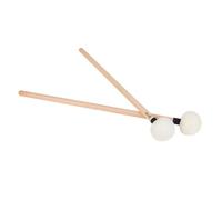 LIOOBO 2pcs Wooden Handle Felt Tuning Drumsticks for Percussion Instruments, White Felt Head Drum Hammer Mallets, Black Wood Handle Drumstick Accessory for Drum Percussion Use