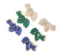 LIOOBO 3 Pairs Chunky Petal Earrings for Women Irregular Floral Studs with Modern Flower Design Statement Party Jewelry Gift in Green Blue White Stylish Casual and Formal Wear