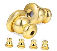 LIOOBO 3 Pairs Gold Metal Earring Backs Locking Safety Backs for Women Studs Secure Fit for Droopy Ears Comfortable All-Day Wear