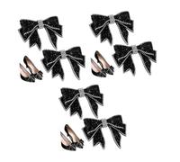 LIOOBO 3 Pairs Rhinestone Bowknot Shoe Ornaments Fashionable Shoe Accessories Durable Reusable Clip Decor for Parties Crafts Bright Shiny Design