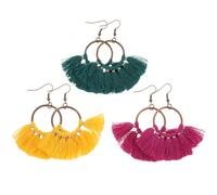 LIOOBO 3 Pairs Tassel Dangle Earrings Boho Statement Jewelry for Women Fashionable Drop Earrings Gift for Casual and Party Wear