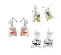 LIOOBO 3 Pairs Water Bag Earrings for Women Funky Cartoon Shark Design Unique Party Supply Ear Jewelry Random Color Random Color