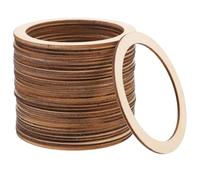 LIOOBO 30pcs Unfinished Wooden Flat Circles DIY Craft Hoops for Painting Decoration and Handmade Ornaments Wood Rings for Creative Home and Festival Projects