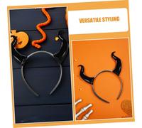 LIOOBO 3pcs Devil Horns Headband Lightweight Demon Horn Hairband for Adults Teens Halloween Cosplay Party Photo Prop Comfortable All Night Wear