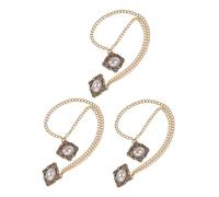 LIOOBO 3pcs Men Suit Brooch Pin: Hanging Chain Collar Brooch - Fake Pearl Collar Pin Accessories For Formal Occasions And Gentleman Style