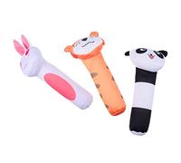 LIOOBO 3Pcs Plush Rattle Sticks Interactive Animal for Newborns Soft Sensory Playthings for Parent Bonding Lightweight Easy to Hold for Travel