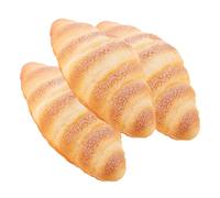 LIOOBO 3pcs Realistic Artificial Bread Models Lightweight Simulation Croissant Food Props for Bakery Restaurant Photography Dollhouse Decoration