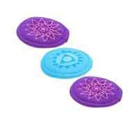 LIOOBO 3Pcs Tibetan Singing Bowl Cushions Handcrafted Decorative Buddha Sound Bowl Pads with Embroidered Buddhist Design for Meditation and Mindfulness Purple Blue