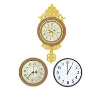 LIOOBO 3pcs Vintage Miniature Wall Clock Model European Style Dollhouse Hanging Clocks with Detailed Pendulum and Roman Numerals Retro Decor for Dollhouse Furniture and Playroom