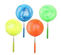 LIOOBO 4 Pcs Telescopic Nets Extendable Fishing Nets for Outdoor Bug Catching with Large Pocket Design Safety for Boys and Nature Exploration Tools