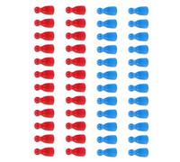 LIOOBO 48pcs Human Shape Pawn Game Pieces Wooden Accessories for Board Games Red Blue for Flight Chess for Educational Play and Family Fun