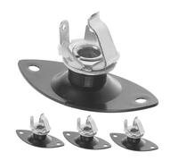 LIOOBO 4pcs Black Oval Electric Guitar Input Output Jack Socket Plate Precision Transmission for Authentic Sound Stable Connection Compatibility Antidisconnection Design Electric Guitar