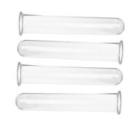 LIOOBO 4Pcs Clear Glass Propagation Vase Tubes for Hydroponic Plants Terrarium Planters with Round and Flat Bottoms Multi-use Test Tube Flower Holders for Home Office Garden Decor