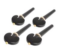 LIOOBO 4pcs Ebony Wooden Cello Pegs Solid Wood Shaft Handles Musical Instrument Accessories Vintage Black for String Fixing and Sound Enhancement
